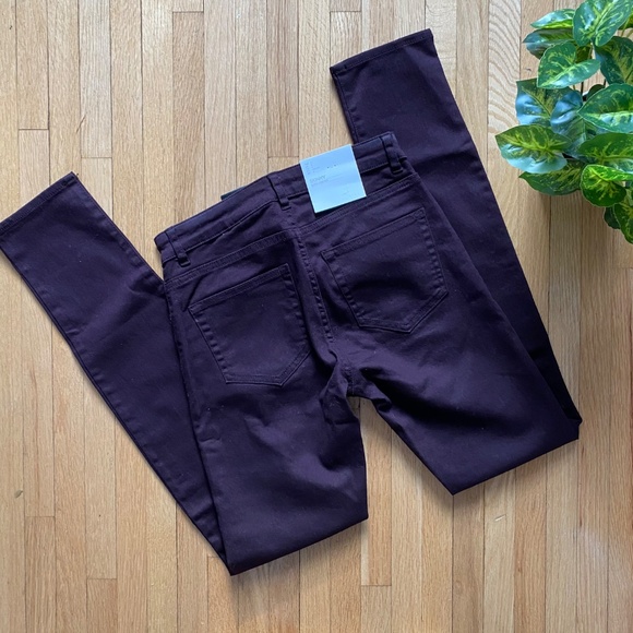 NWT H&M Super Stretch Skinny Jeans Deep Purple Plum Size 6 - Picture 11 of 11